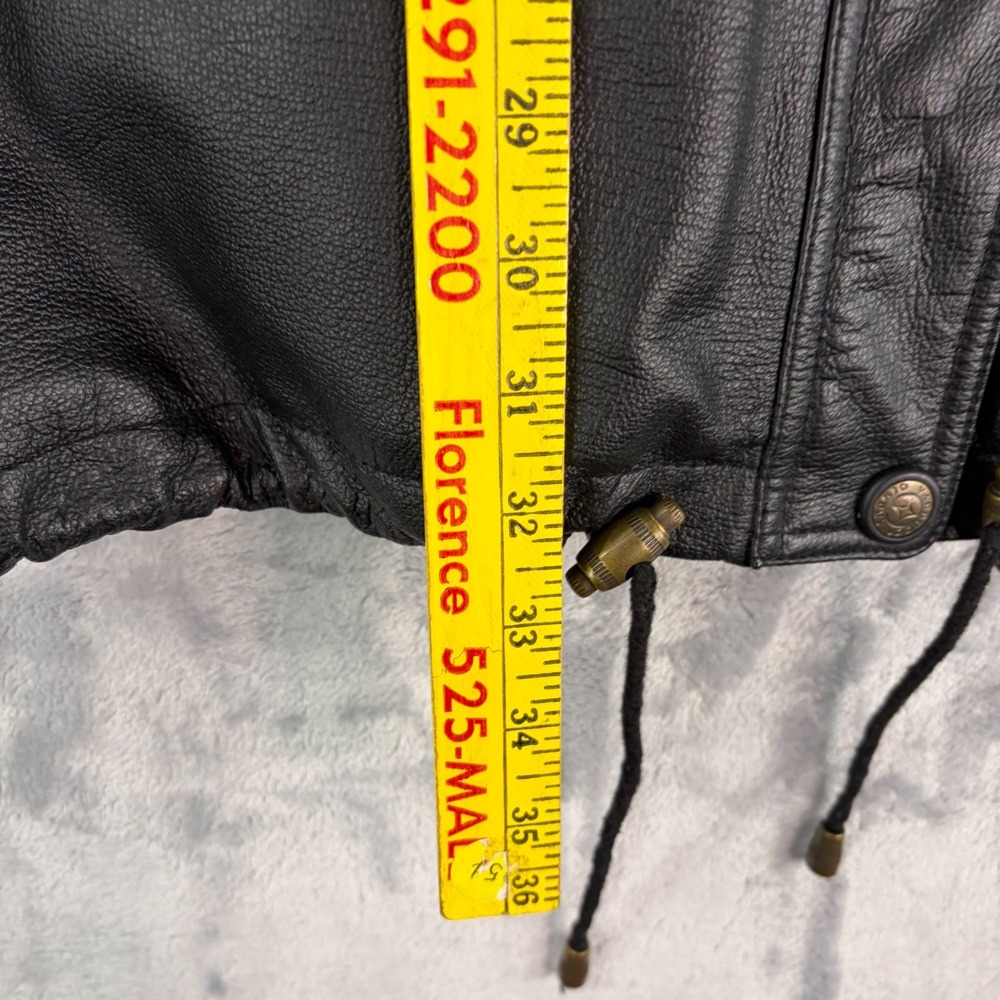 Vintage 80s Sergio Vadducci Black Leather Hooded Jacket Size XL NEW! - Picture 8 of 10